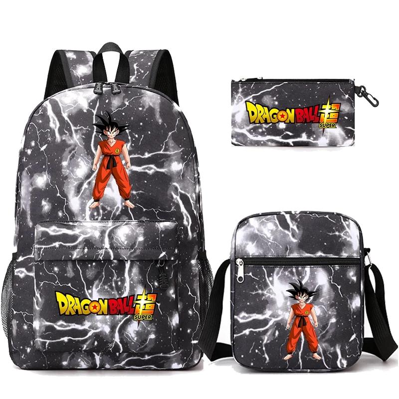 3Pcs/set Dragon Ball Super Goku Kawaii Backpack 