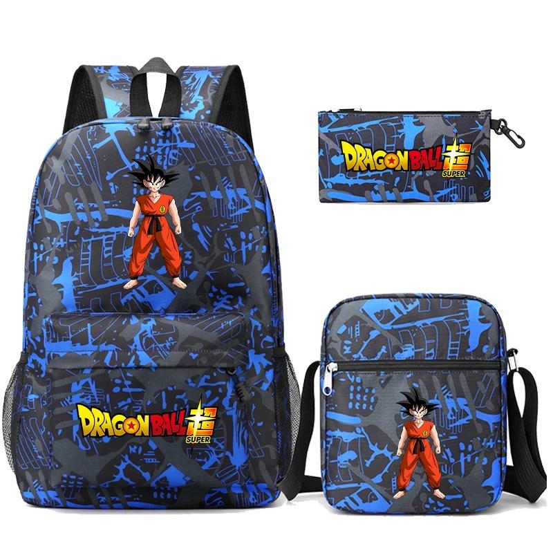 3Pcs/set Dragon Ball Super Goku Kawaii Backpack 