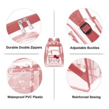 Kawaii Sanrio Hello Kitty Cartoon Outdoor Clear Backpack Waterproof Backpack Storage Bag Student Schoolbag Stationary Girl Gift Kawaii Sanrio Hello Kitty Cartoon Outdoor Clear Backpack Waterproof Backpack Storage Bag Student Schoolbag Stationary Girl Gift