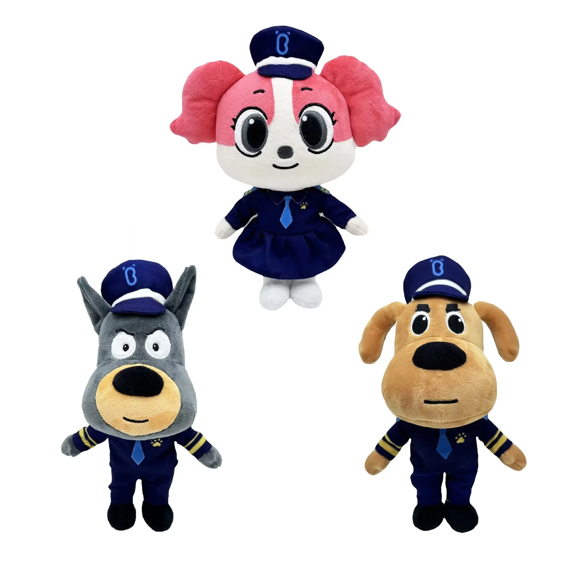 3Pcs/Set Kawaii Cartoon Safety Sheriff Labrador Character Plush Toy