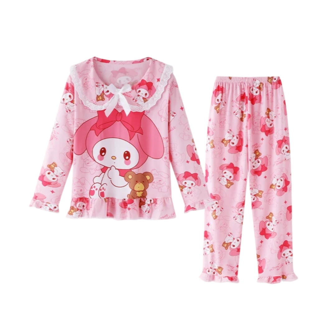 Kawaii Sanrio Cartoon My Melody And Bear Children Pajama Set