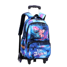 Cartoon Stitch And Angel Kawaii Trolley Luggage Travel Backpack With Rolling Wheels Cartoon Stitch And Angel Kawaii Trolley Luggage Travel Backpack With Rolling Wheels