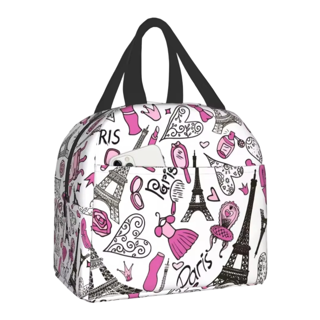 Kawaii Paris Eiffel Tower Insulated Lunch Bag