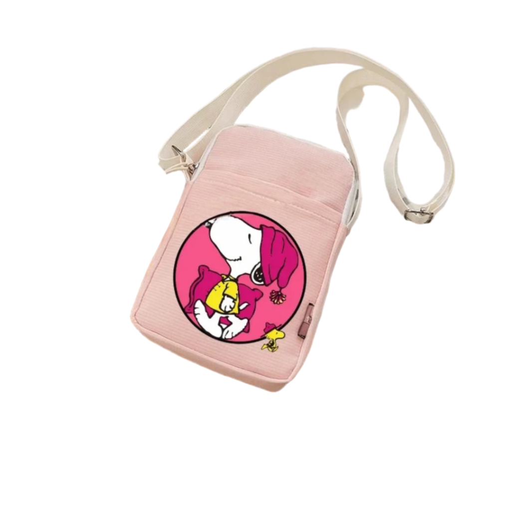 Kawaii Cartoon Snoopy And Woodstock Crossbody Bag