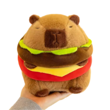 Kawaii Animal Capybara With Hamburger Plush Toy Kawaii Animal Capybara With Hamburger Plush Toy