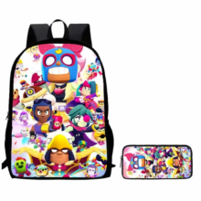 2Pcs/Set Cartoon Kawaii Brawl Stars Character Backpack And Pencil Case 2Pcs/Set Cartoon Kawaii Brawl Stars Character Backpack And Pencil Case