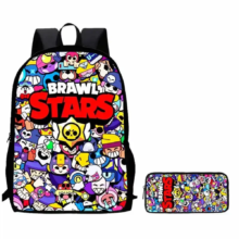 2Pcs/Set Kawaii Cartoon Brawl Stars Character Backpack With Pencil Case 2Pcs/Set Kawaii Cartoon Brawl Stars Character Backpack With Pencil Case