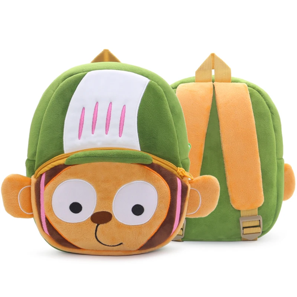Kawaii Cartoon Rock Climbing Monkey Plush Backpack