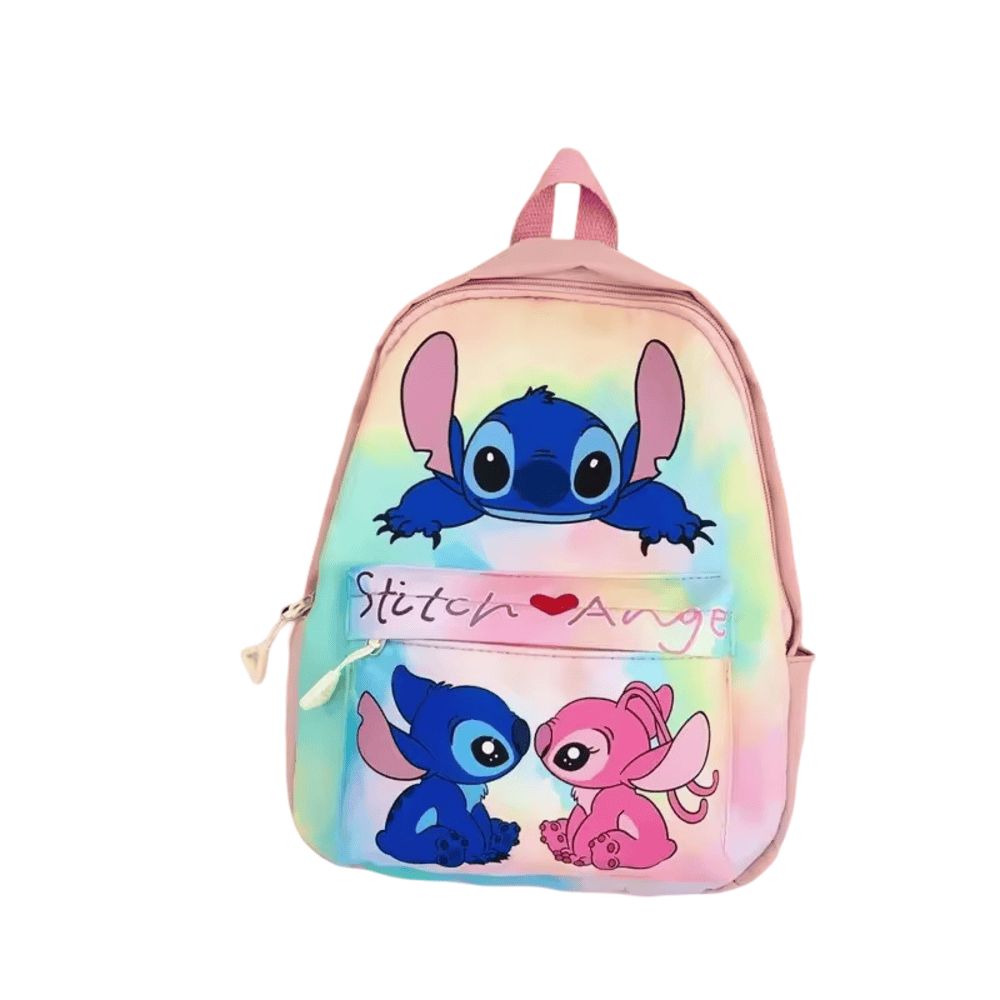 Kawaii Cartoon Stitch And Angel Student Backpack
