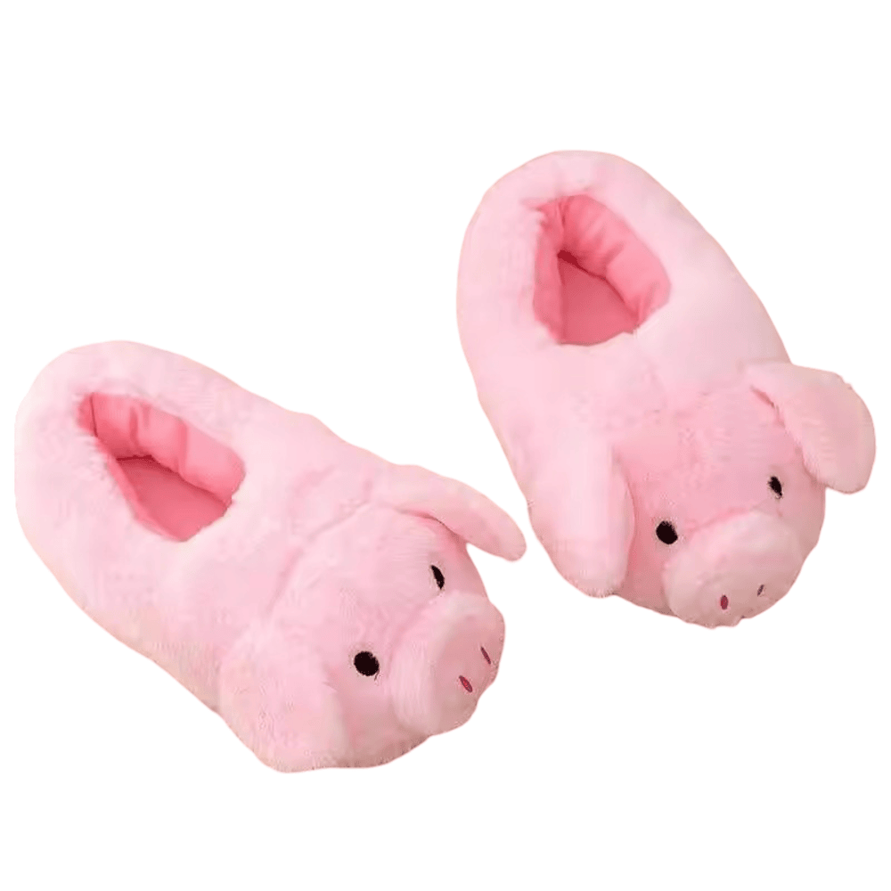 Kawaii Cartoon Pig Plush Shoes