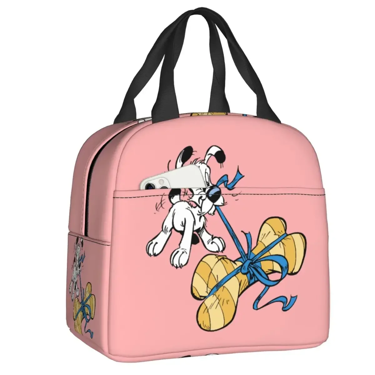 Kawaii Cartoon Asterix Dogmatix Insulated Lunch Bag