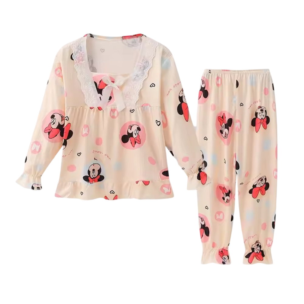 Kawaii Cartoon Minnie Mouse Children Pajama Set