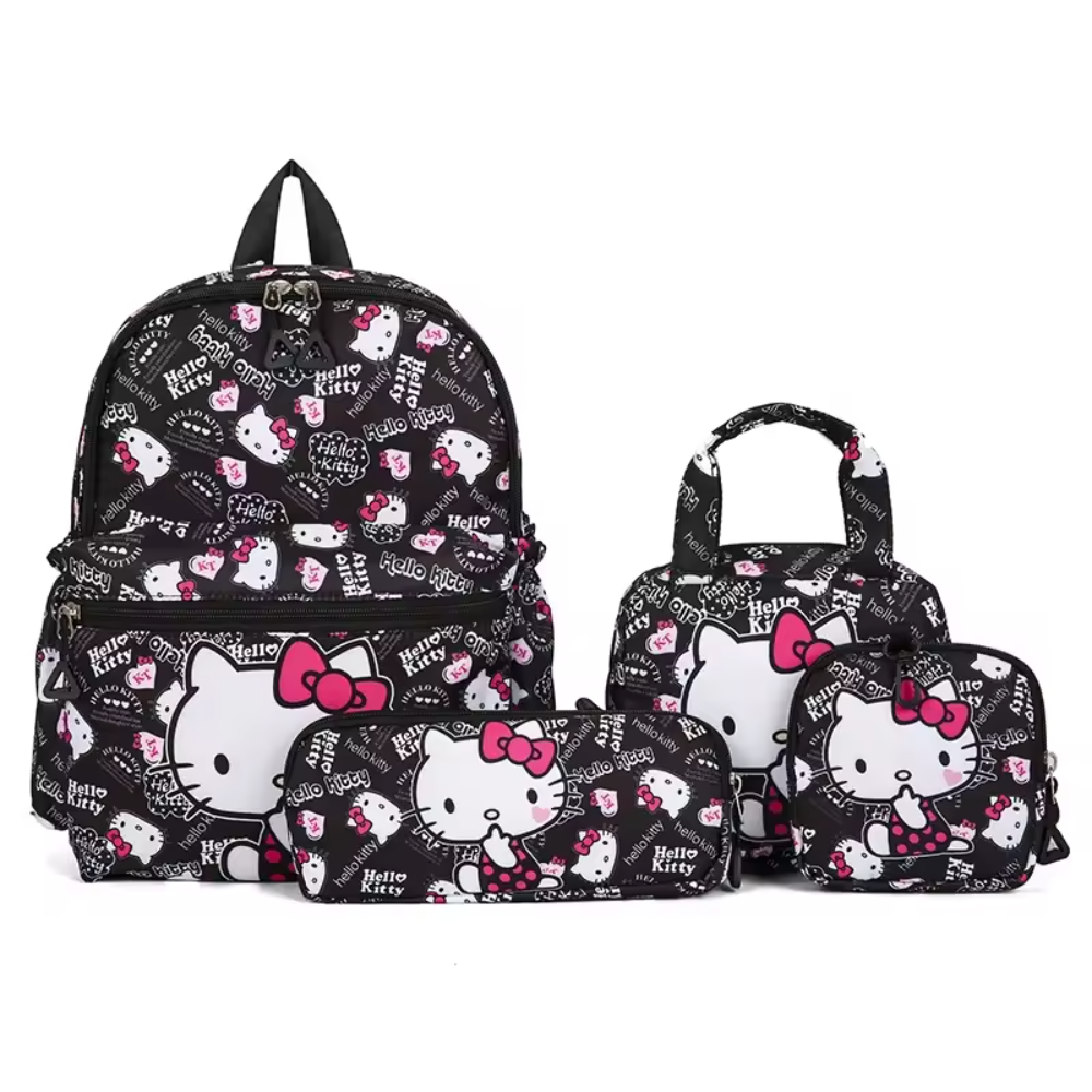 4Pcs/Set Kawaii Sanrio Cartoon Hello Kitty Backpack