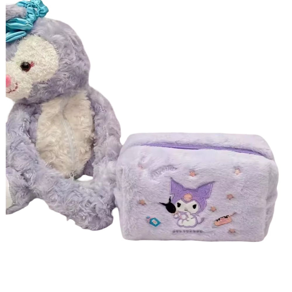 Sanrio Cartoon Kuromi Kawaii Plush Pencil Case