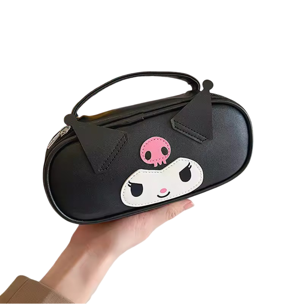 Sanrio Kawaii Kuromi Portable PU Leather Pencil Case