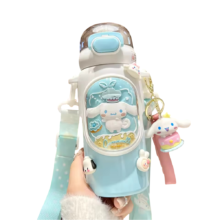 Kawaii Sanrio Cinnamoroll Cartoon Water Bottle With Keychain Kawaii Sanrio Cinnamoroll Cartoon Water Bottle With Keychain