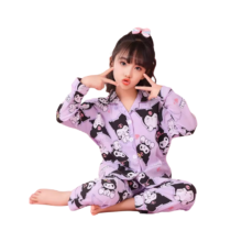 Kawaii Cartoon Kuromi Polyester Pajama Set Kawaii Cartoon Kuromi Polyester Pajama Set