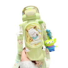 Kawaii Sanrio Pochacco Anime Water Bottle With Keychain Kawaii Sanrio Pochacco Anime Water Bottle With Keychain