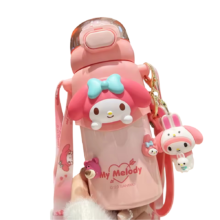 Kawaii Sanrio My Melody Water Bottle With Keychain Kawaii Sanrio My Melody Water Bottle With Keychain