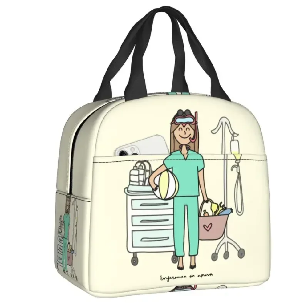 Enfermera En Apuros Doctor Nurse Kawaii White Lunch Bag