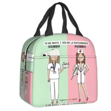 Kawaii Enfermera En Apuros Doctor Nurse Pink And Green Lunch Bag Kawaii Enfermera En Apuros Doctor Nurse Pink And Green Lunch Bag