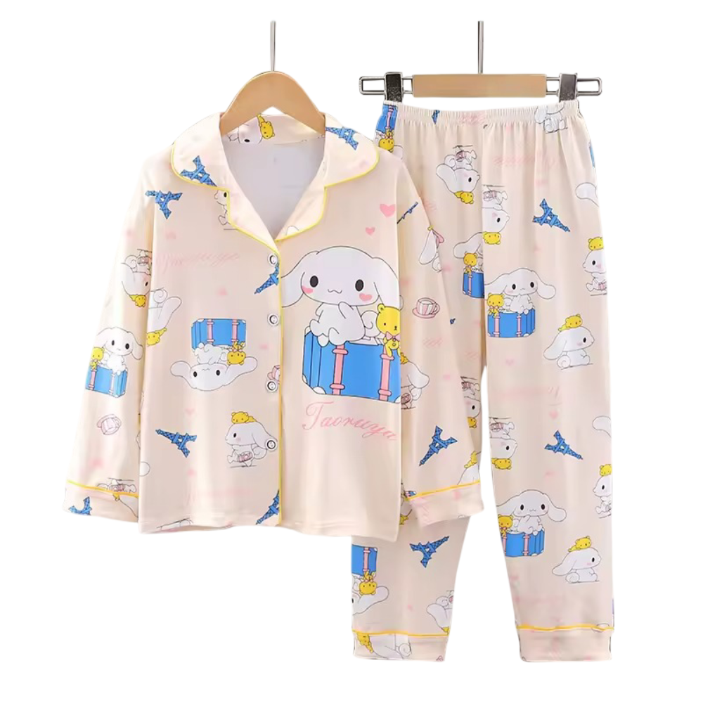 Cartoon Cinnamoroll Kawaii Children Pajama Set 
