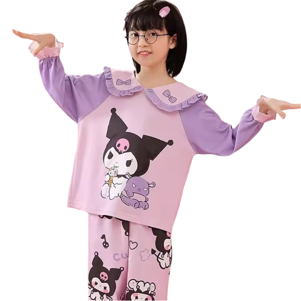 Kawaii Sanrio Kuromi Children Pajamas Set Kawaii Sanrio Kuromi Children Pajamas Set