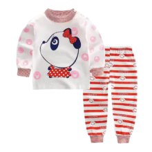 Kawaii Cartoon Panda With Bow Printed Pajama Set Kawaii Cartoon Panda With Bow Printed Pajama Set