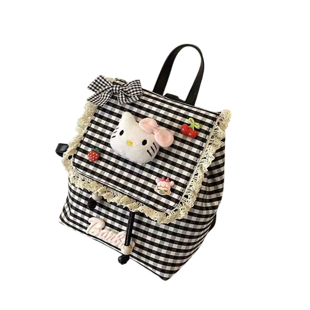 Sanrio Hello Kitty Kawaii Checkered Backpack