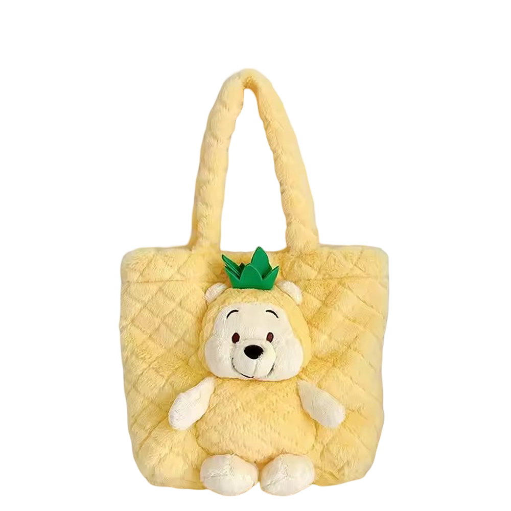 Kawaii Pineapple Bear Plush Tote Bag