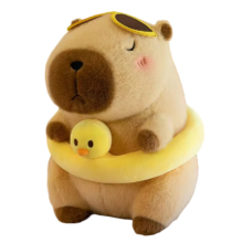 Kawaii Animal Capybara With Duck Swim Ring Plush Toy Kawaii Animal Capybara With Duck Swim Ring Plush Toy