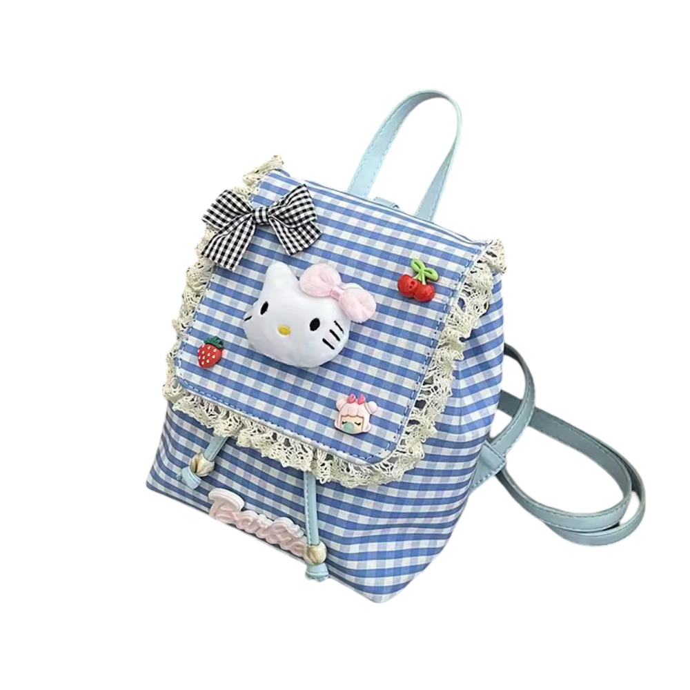 Sanrio Hello Kitty Kawaii Checkered Backpack