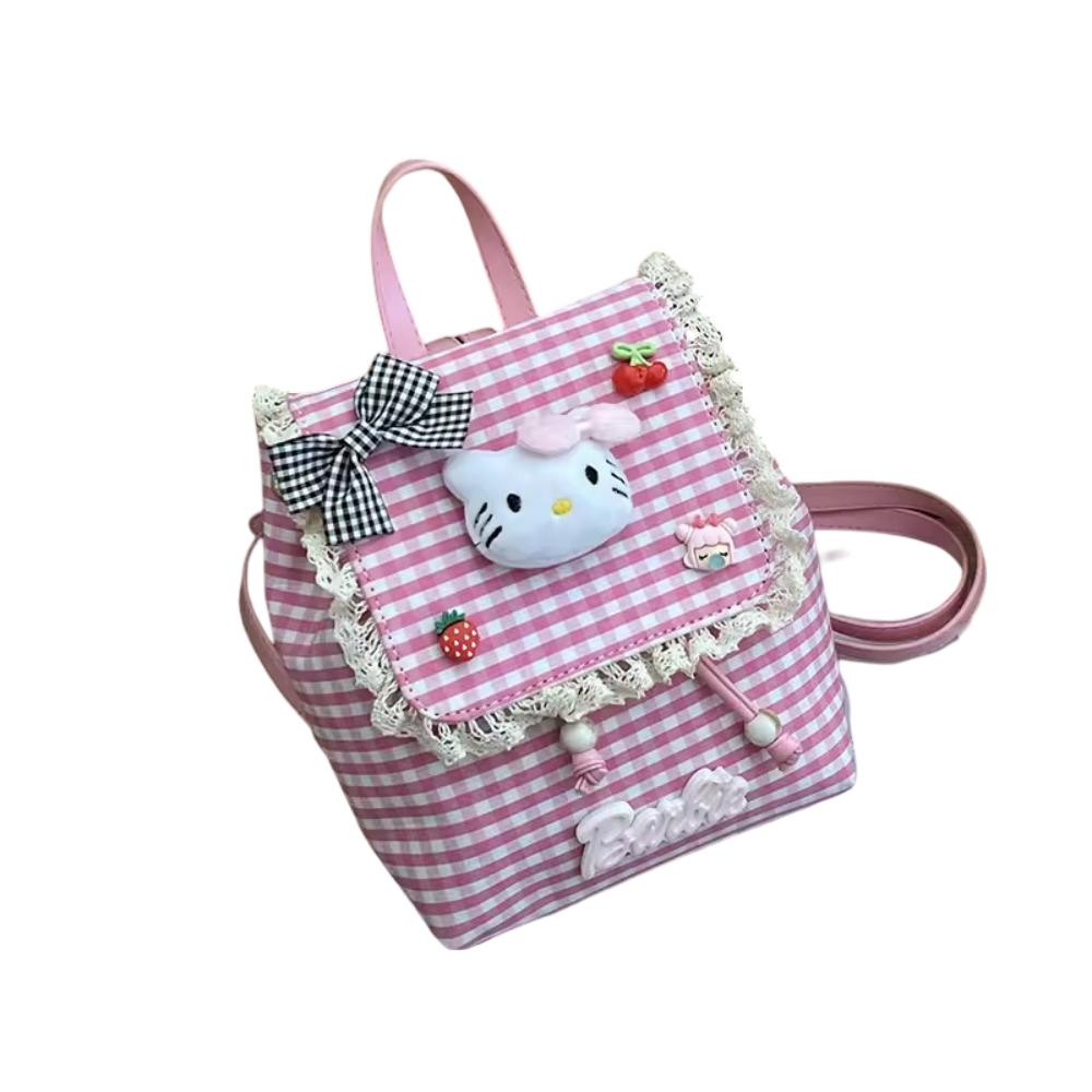Sanrio Hello Kitty Kawaii Checkered Backpack
