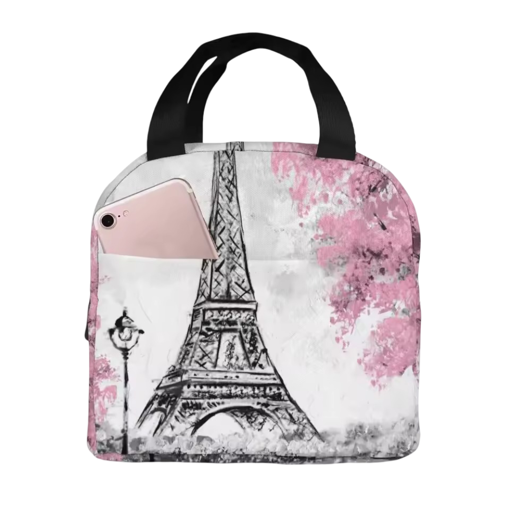 Street View Of Paris Eiffel Tower Printed Kawaii Lunch Bag