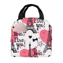 Kawaii Street View Of Paris Eiffel Tower Love Lunch Bag Kawaii Street View Of Paris Eiffel Tower Love Lunch Bag