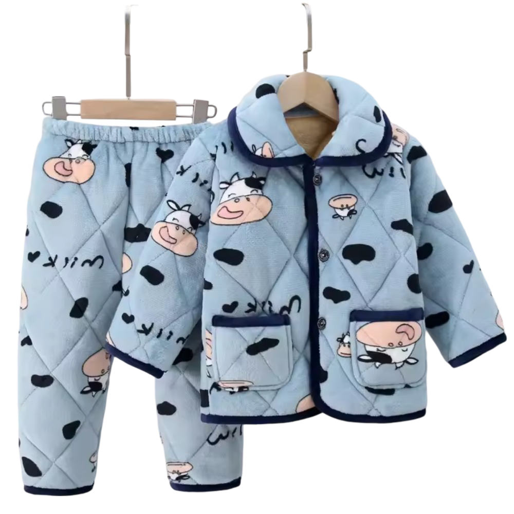 Cartoon Kawaii Cow Pajama Set 