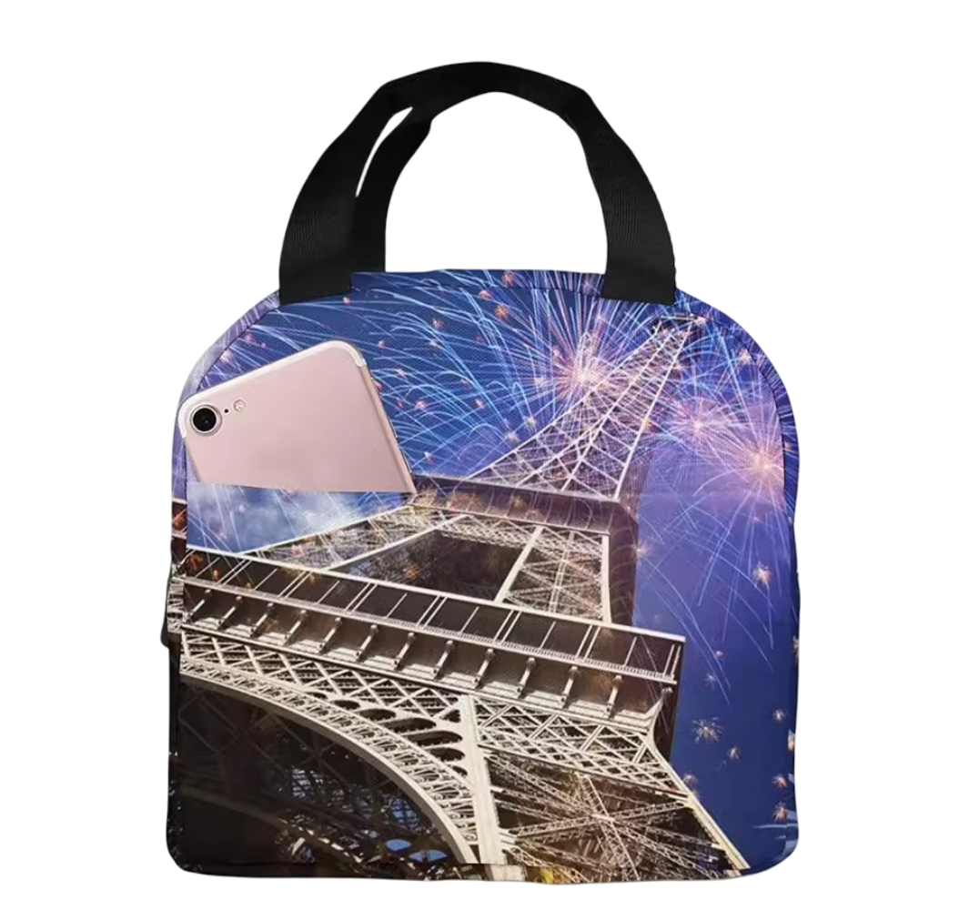 Paris Eiffel Tower Printed Kawaii Lunch Bag