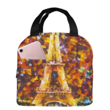 Street View Of Paris Eiffel Tower Kawaii Zipper Lunch Bag Street View Of Paris Eiffel Tower Kawaii Zipper Lunch Bag