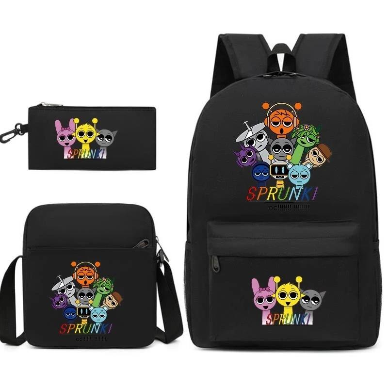 3Pcs Anime Kawaii Sprunki Backpack