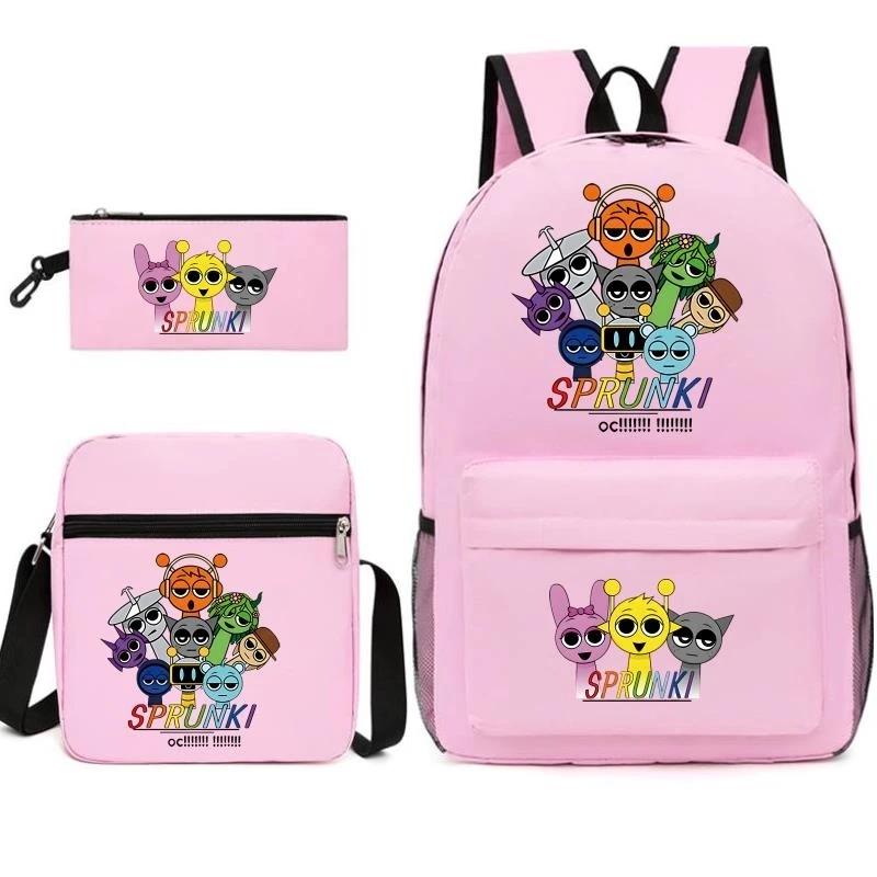 3Pcs Anime Sprunki Kawaii Backpack