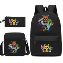 3Pcs Kawaii Anime Sprunki Backpack 3Pcs Kawaii Anime Sprunki Backpack