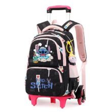 Kawaii Stitch And Angel Printed Trolley Backpack Kawaii Stitch And Angel Printed Trolley Backpack