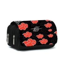 Kawaii Anime Naruto Akatsuki Red Cloud Pattern Pencil Case Kawaii Anime Naruto Akatsuki Red Cloud Pattern Pencil Case