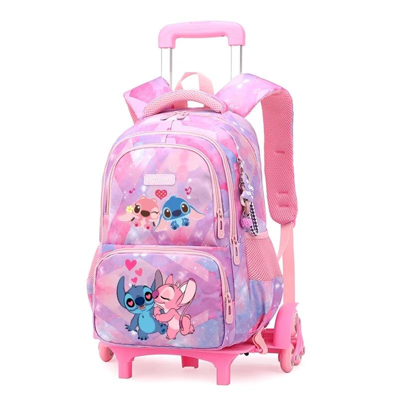 Kawaii Cartoon Stitch And Angel Trolley Backpack Kawaii Cartoon Stitch And Angel Trolley Backpack