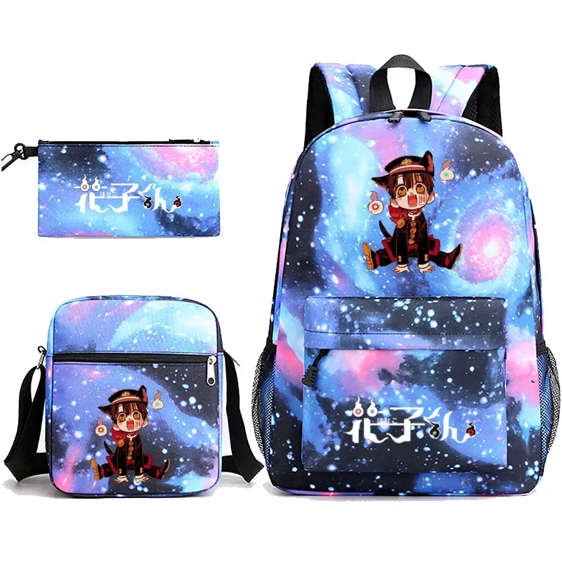 3Pcs Set Kawaii Anime Toilet-Bound Hanako-Kun Backpack