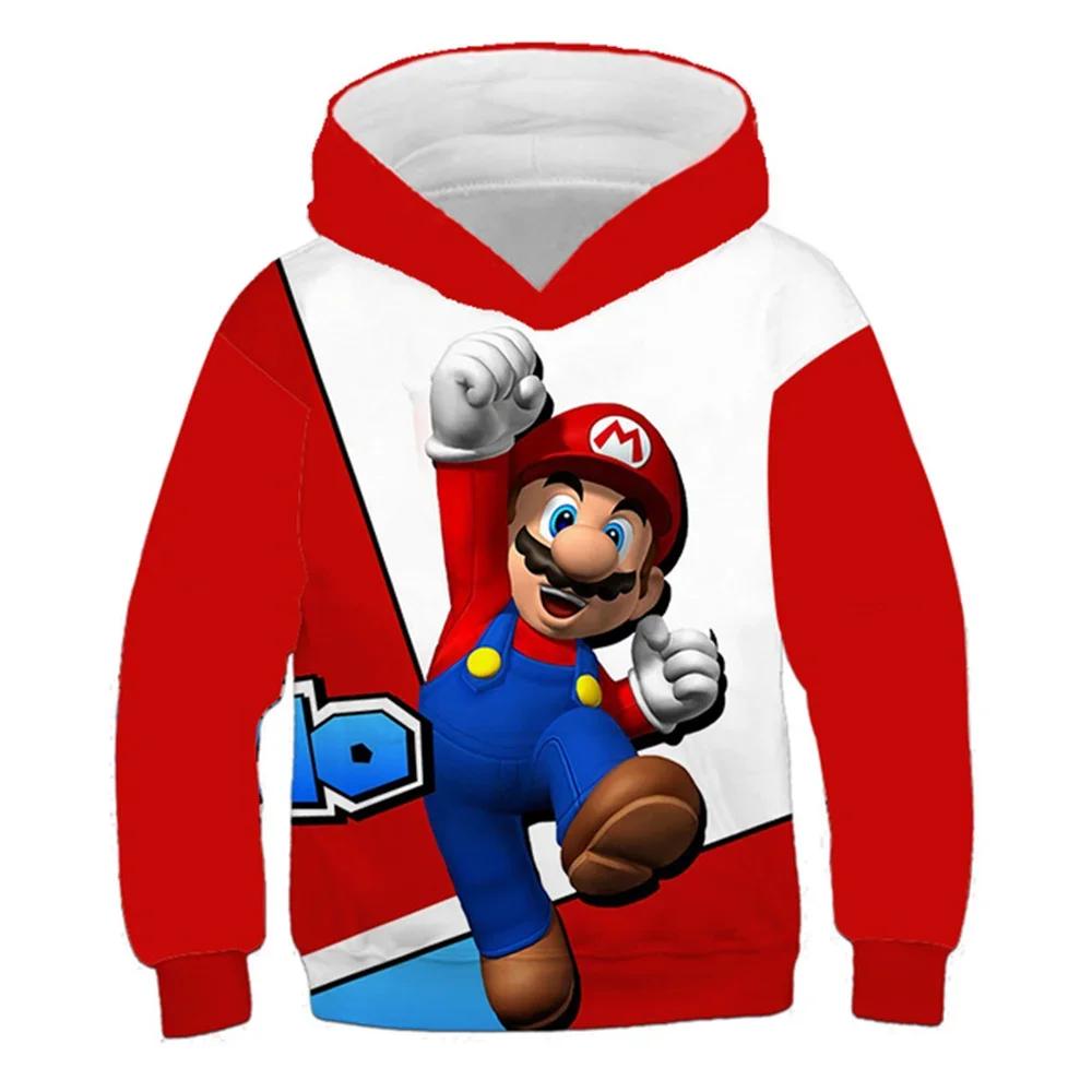 Kawaii Cartoon Super Mario Long Sleeve Hoodie 