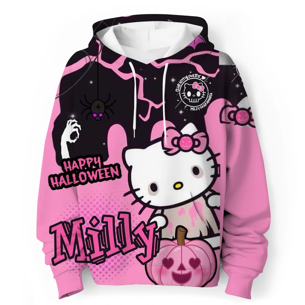 Kawaii Halloween Hello Kitty 3D Printed Hoodie For Kid Kawaii Halloween Hello Kitty 3D Printed Hoodie For Kid
