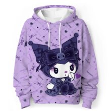 Kawaii Sanrio Kuromi Anime 3D Printed Hoodie For Kid Kawaii Sanrio Kuromi Anime 3D Printed Hoodie For Kid