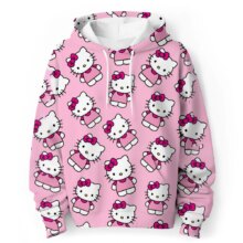 Kawaii Anime Hello Kitty Pattern 3D Printed Hoodie For Kid Kawaii Anime Hello Kitty Pattern 3D Printed Hoodie For Kid