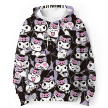 Kawaii Kuromi Pattern 3D Printed Hoodie For Kid Kawaii Kuromi Pattern 3D Printed Hoodie For Kid